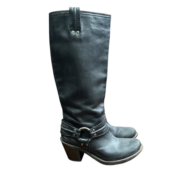 Frye Carmen Harness Boots in Black - Picture 4 of 12